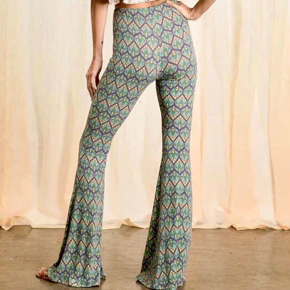 BOHO RETRO BELL BOTTOM LEG PANTS - Picture 7 of 10